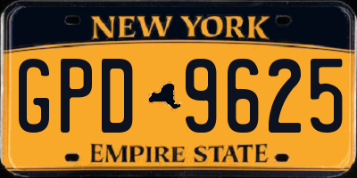 NY license plate GPD9625