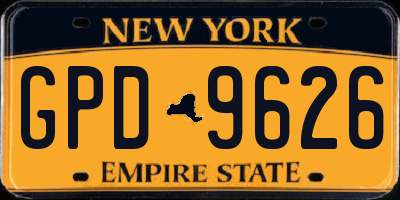 NY license plate GPD9626