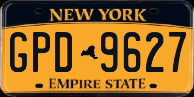 NY license plate GPD9627