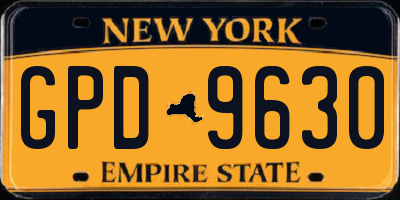 NY license plate GPD9630