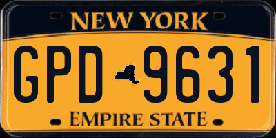 NY license plate GPD9631