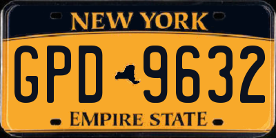 NY license plate GPD9632
