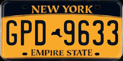 NY license plate GPD9633