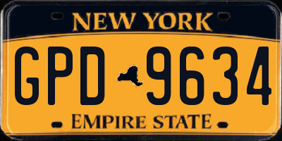NY license plate GPD9634