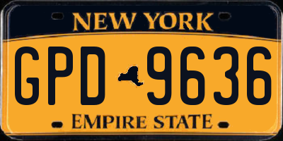 NY license plate GPD9636