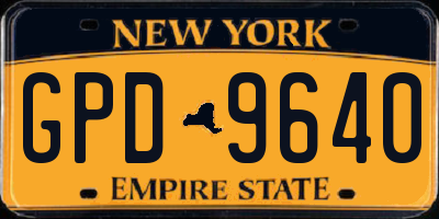 NY license plate GPD9640