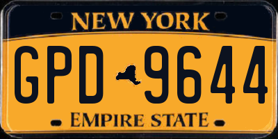 NY license plate GPD9644