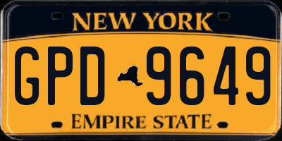 NY license plate GPD9649