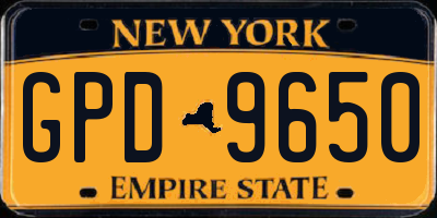 NY license plate GPD9650
