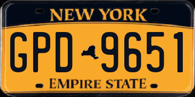 NY license plate GPD9651
