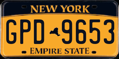 NY license plate GPD9653