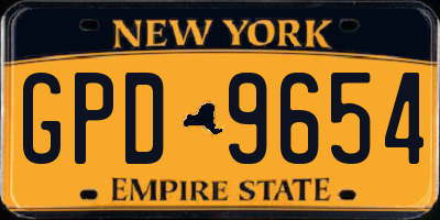 NY license plate GPD9654