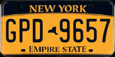 NY license plate GPD9657