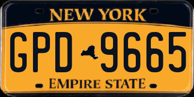NY license plate GPD9665