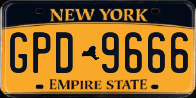 NY license plate GPD9666