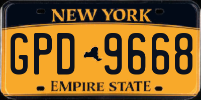 NY license plate GPD9668