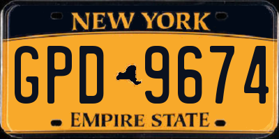 NY license plate GPD9674