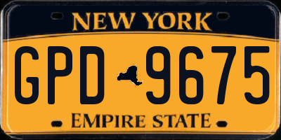 NY license plate GPD9675