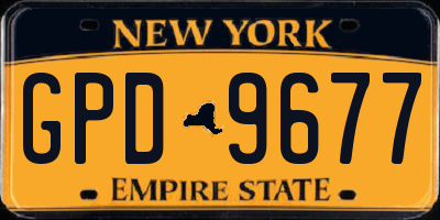 NY license plate GPD9677