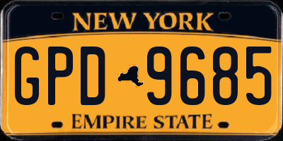 NY license plate GPD9685