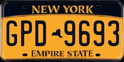 NY license plate GPD9693