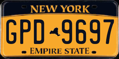 NY license plate GPD9697