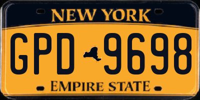 NY license plate GPD9698