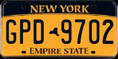 NY license plate GPD9702
