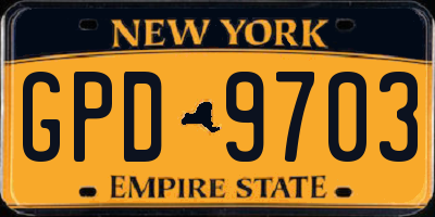 NY license plate GPD9703