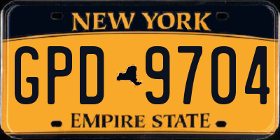 NY license plate GPD9704