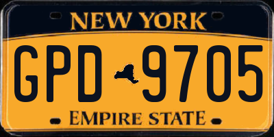 NY license plate GPD9705