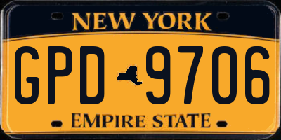 NY license plate GPD9706