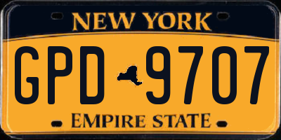 NY license plate GPD9707