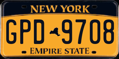 NY license plate GPD9708