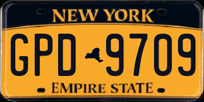 NY license plate GPD9709