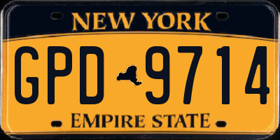 NY license plate GPD9714