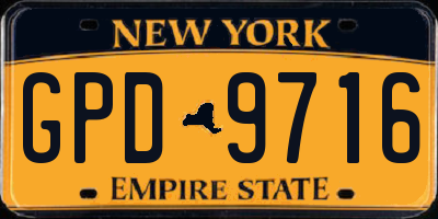 NY license plate GPD9716
