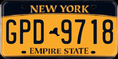 NY license plate GPD9718