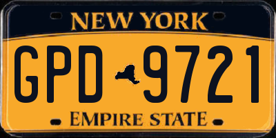 NY license plate GPD9721