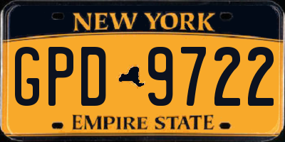 NY license plate GPD9722
