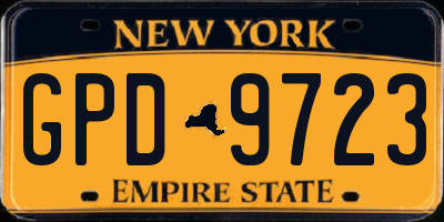 NY license plate GPD9723