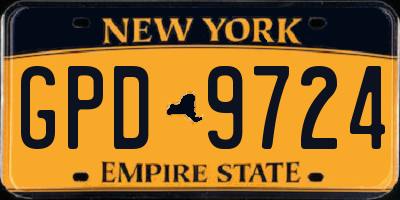NY license plate GPD9724