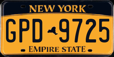 NY license plate GPD9725