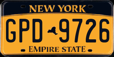NY license plate GPD9726