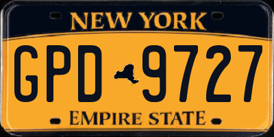 NY license plate GPD9727