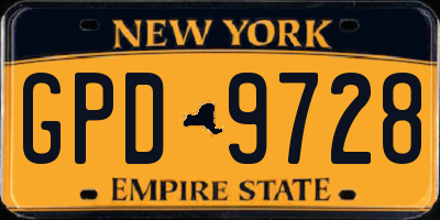 NY license plate GPD9728