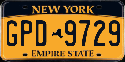NY license plate GPD9729