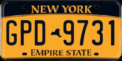 NY license plate GPD9731