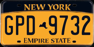 NY license plate GPD9732