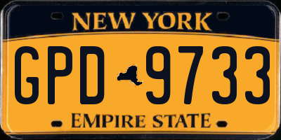 NY license plate GPD9733